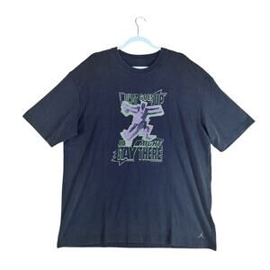 Jordan Womens Oversized Graphic Tee Washed Black Basketball Streetwear Sz Large